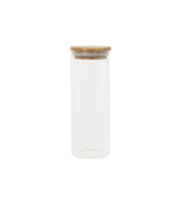 Pote de Vidro com Tampa de Bambu Circular Mantimento Natural 450ml - Ela Decora